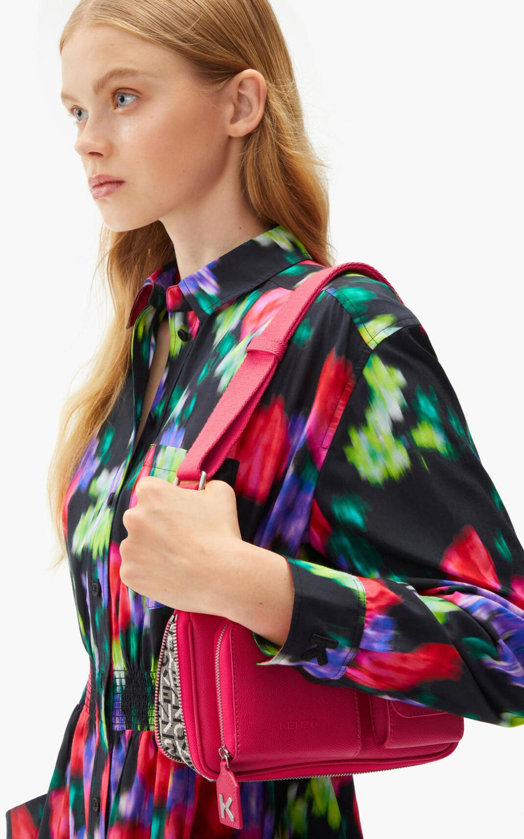 'Blurred Flowers' shirt dress - 5