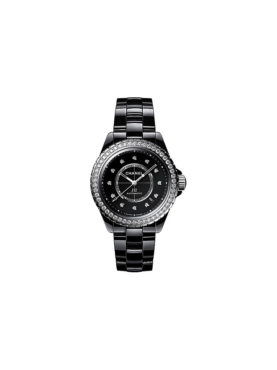 H6526 J12 ceramic, steel and 1.51ct diamond mechanical watch - 1