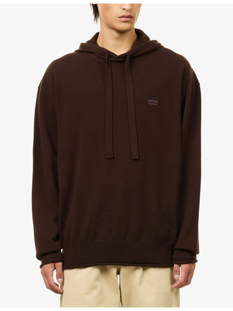 Cashmere Anagram-Embroidered Knitted Hoody 3