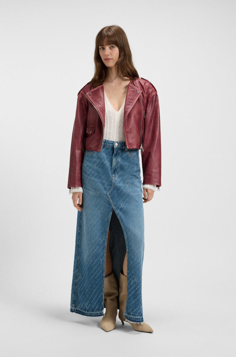 BOSS V-NECK BODYSUIT WITH EMBROIDERED STRUCTURE outlook