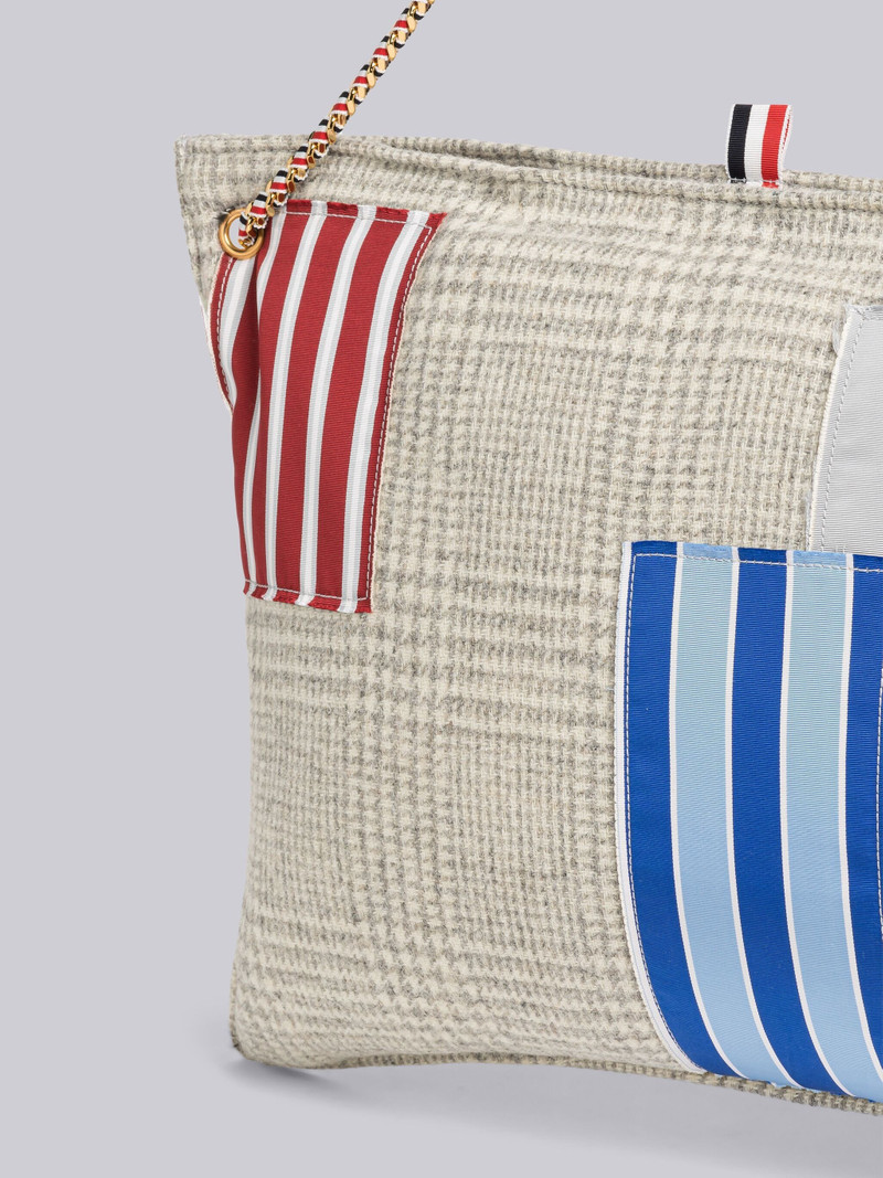 Thom Browne Prince Of Wales Patchwork Pillow Clutch outlook