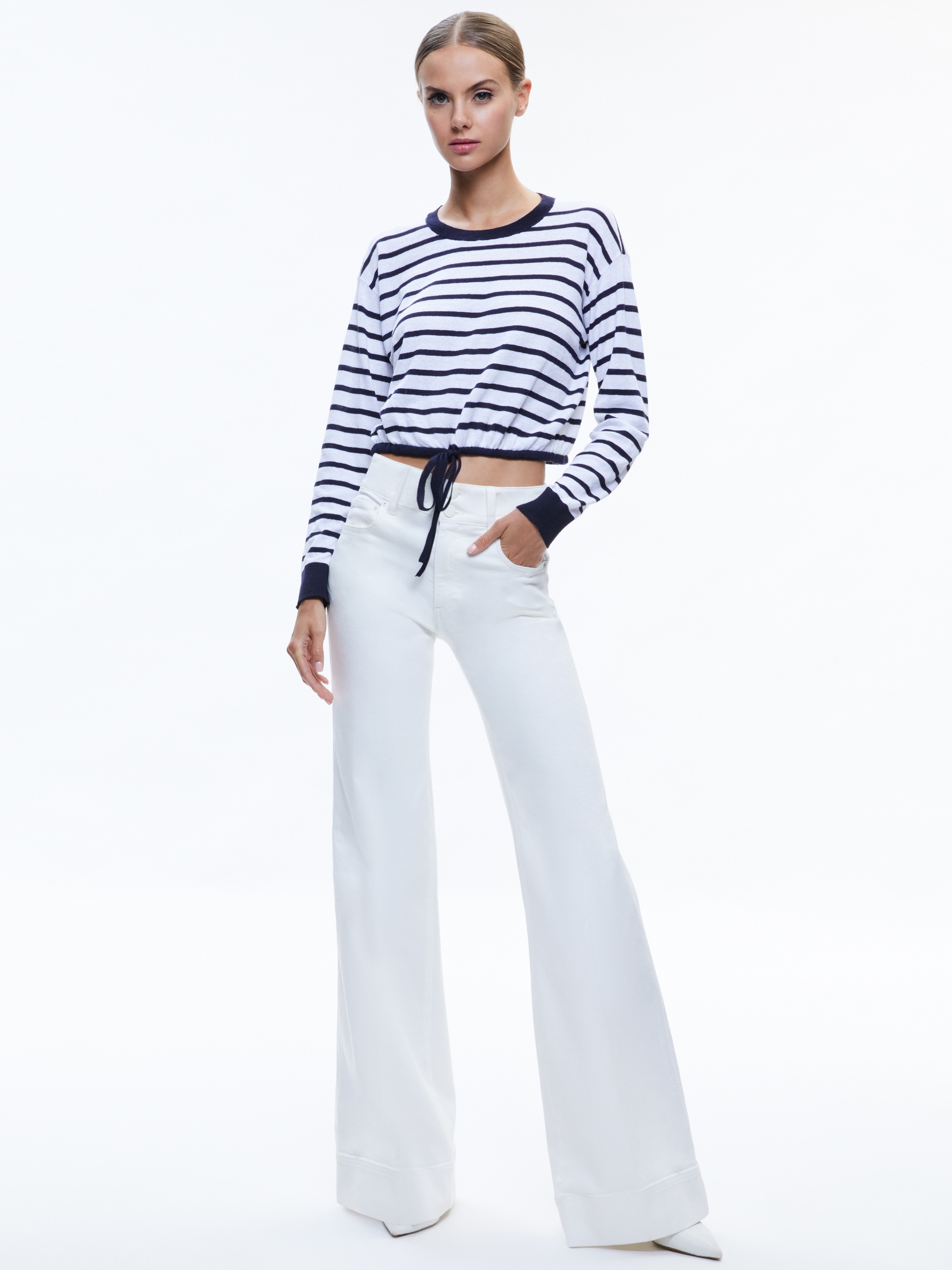 BERNETTA CROPPED DRAWSTRING PULLOVER - 4