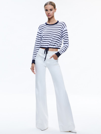 Alice + Olivia BERNETTA CROPPED DRAWSTRING PULLOVER outlook