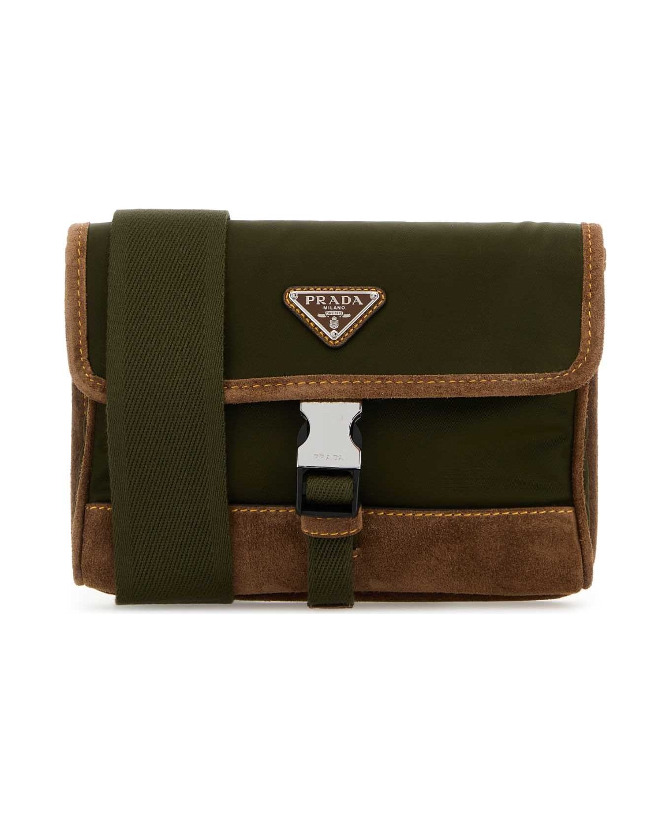 Two-tone Re-nylon And Suede Phone Holder - 1