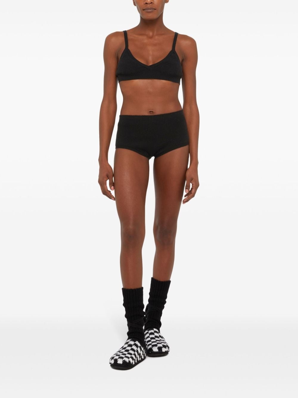 v-neck cashmere bralette - 2