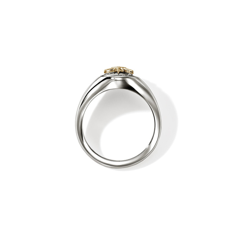 Sun Signet Ring, Gold, Sterling Silver, Diamonds 4