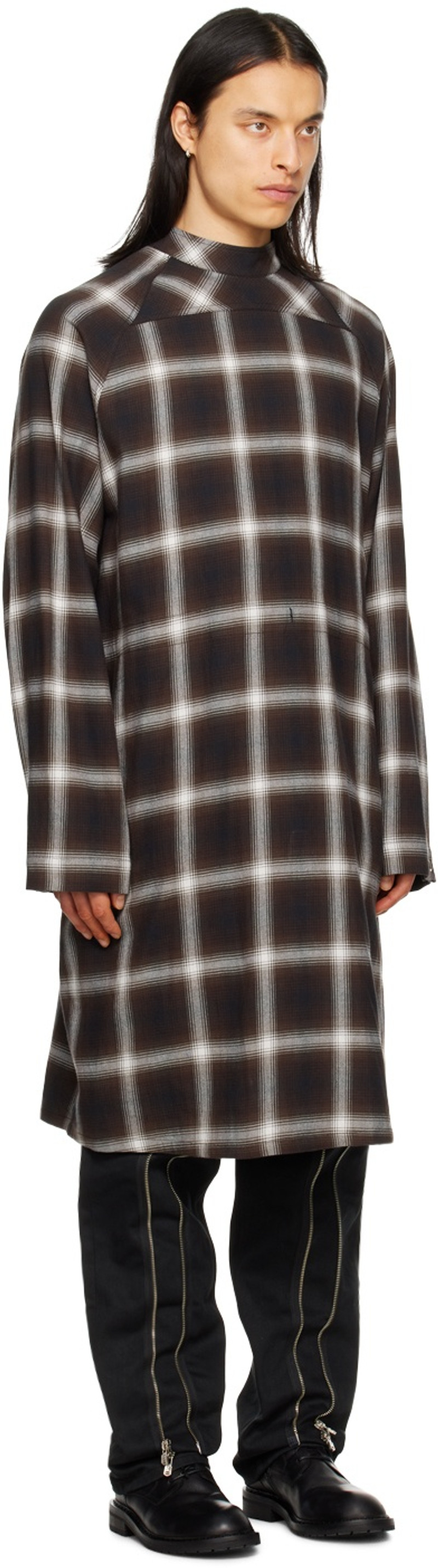 TAKAHIROMIYASHITA TheSoloist. Brown Check Shirt outlook
