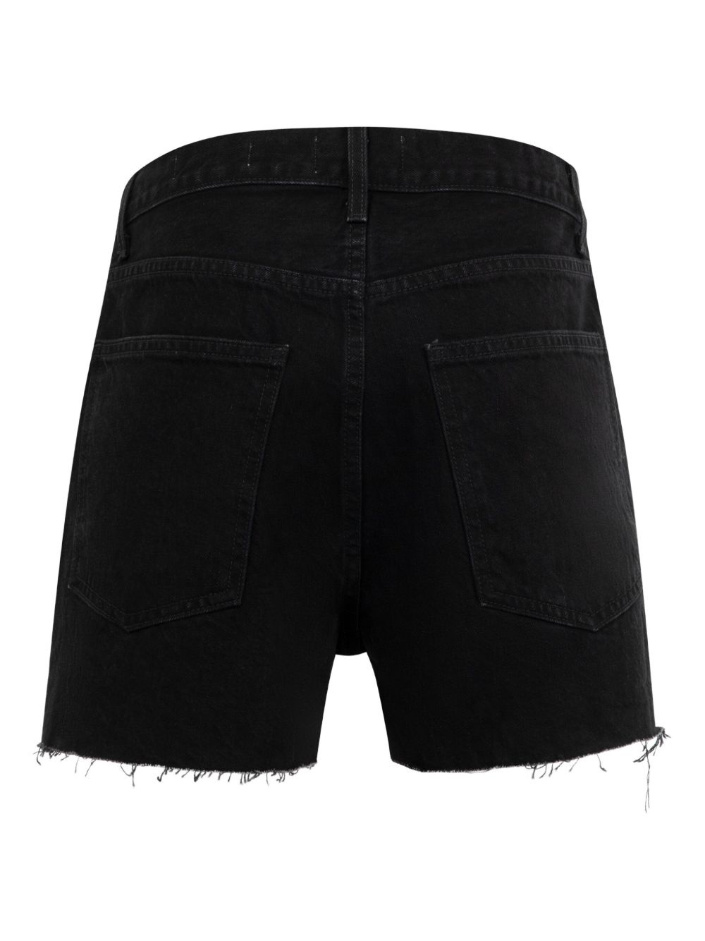 frayed denim shorts - 2