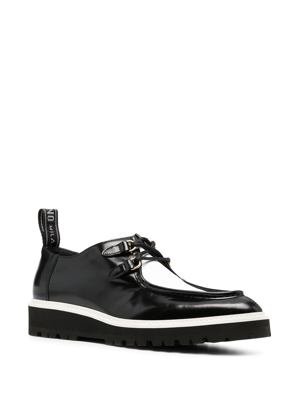 perforated calfskin lace-up shoes - 2