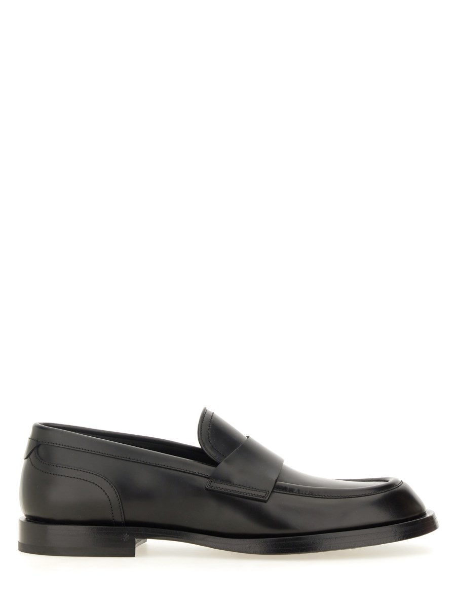 LEATHER LOAFER WITH LOGO - 1