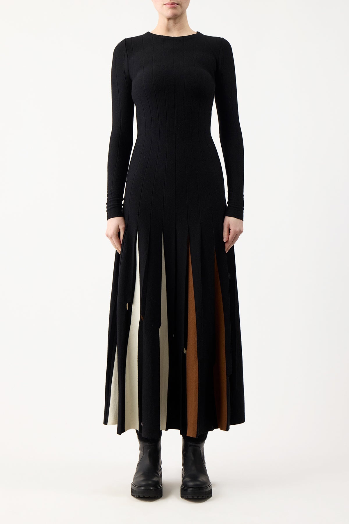 Ottavia Pleated Dress in Merino Wool - 3