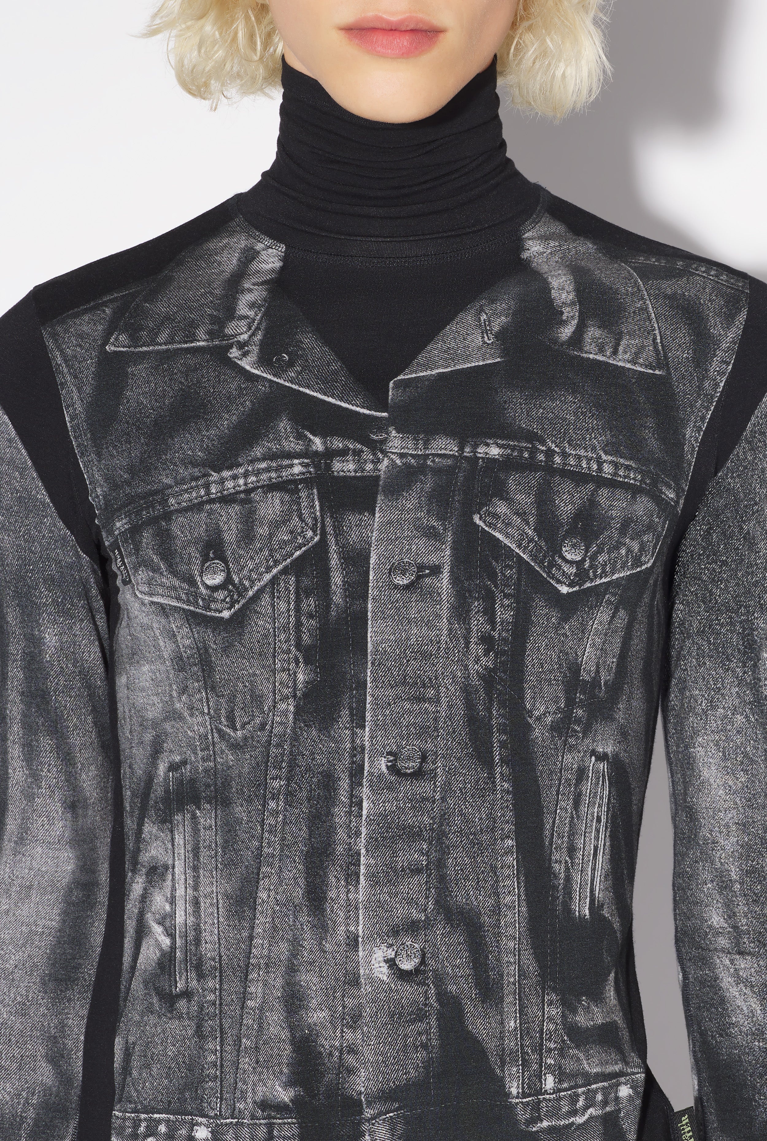 THE BLACK DENIM TROMPE L’OEIL TOP - 4