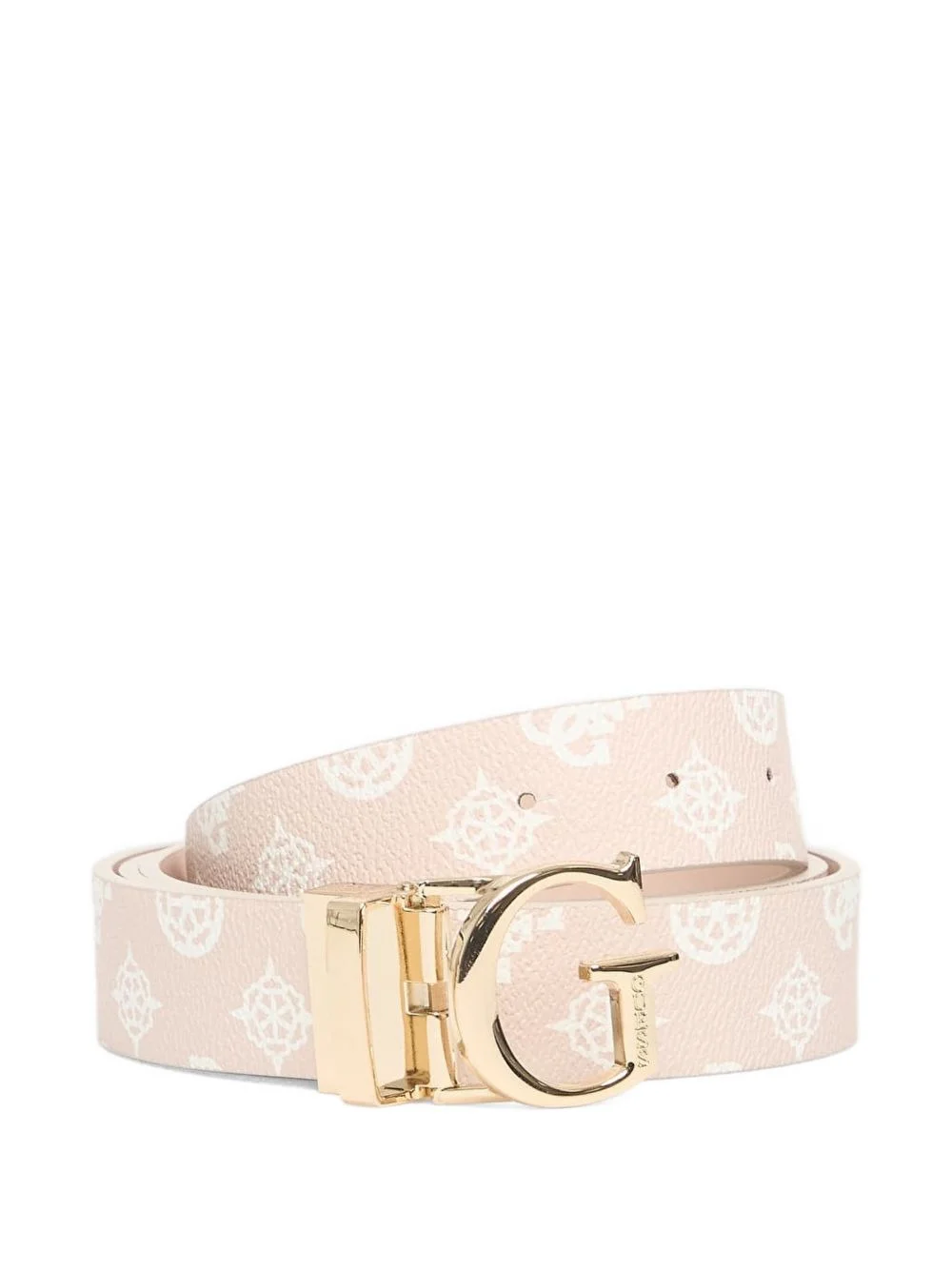 monogram-print logo-buckle belt - 1