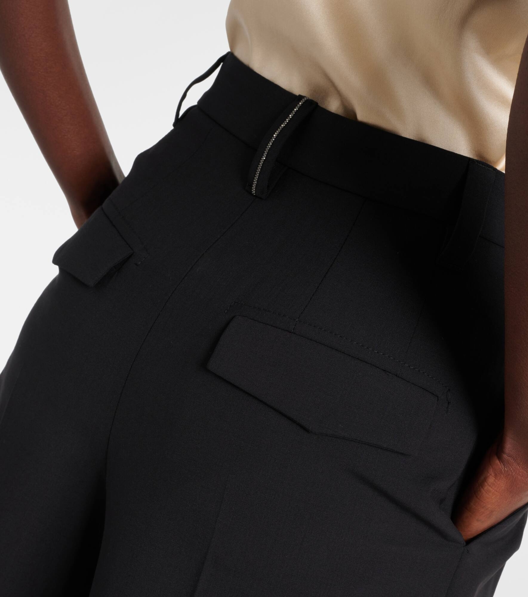 Wool-blend wide-leg pants - 6