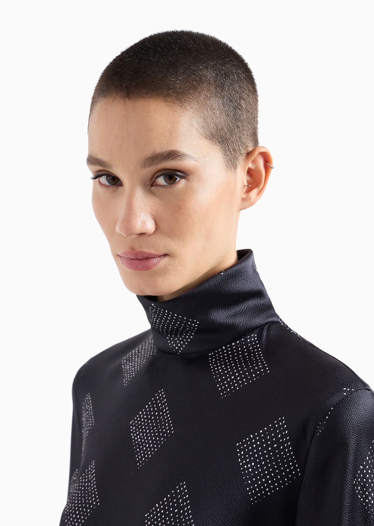 Printed silk crépon long-sleeved blouse - 5