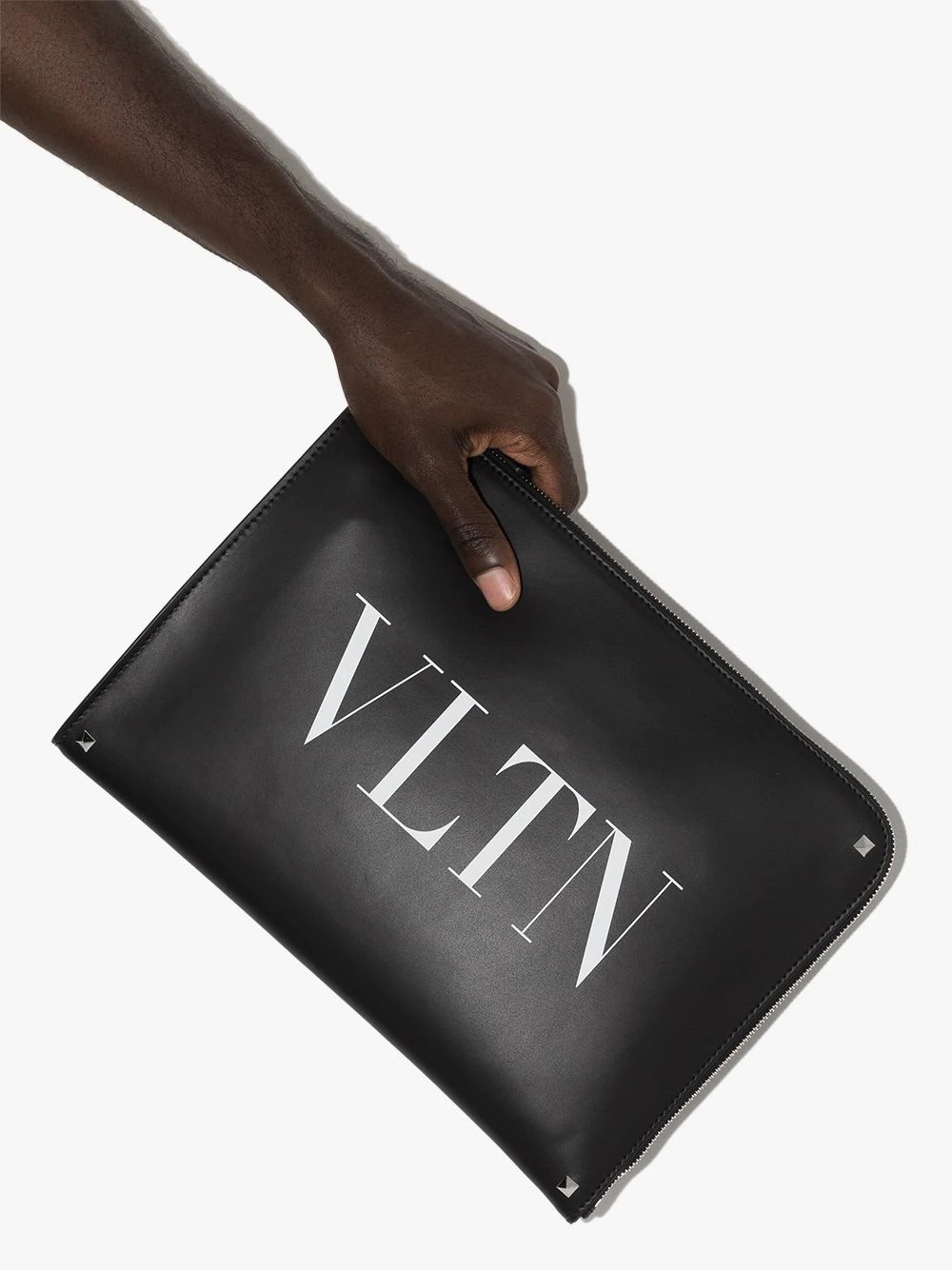 VLTN logo leather pouch - 4