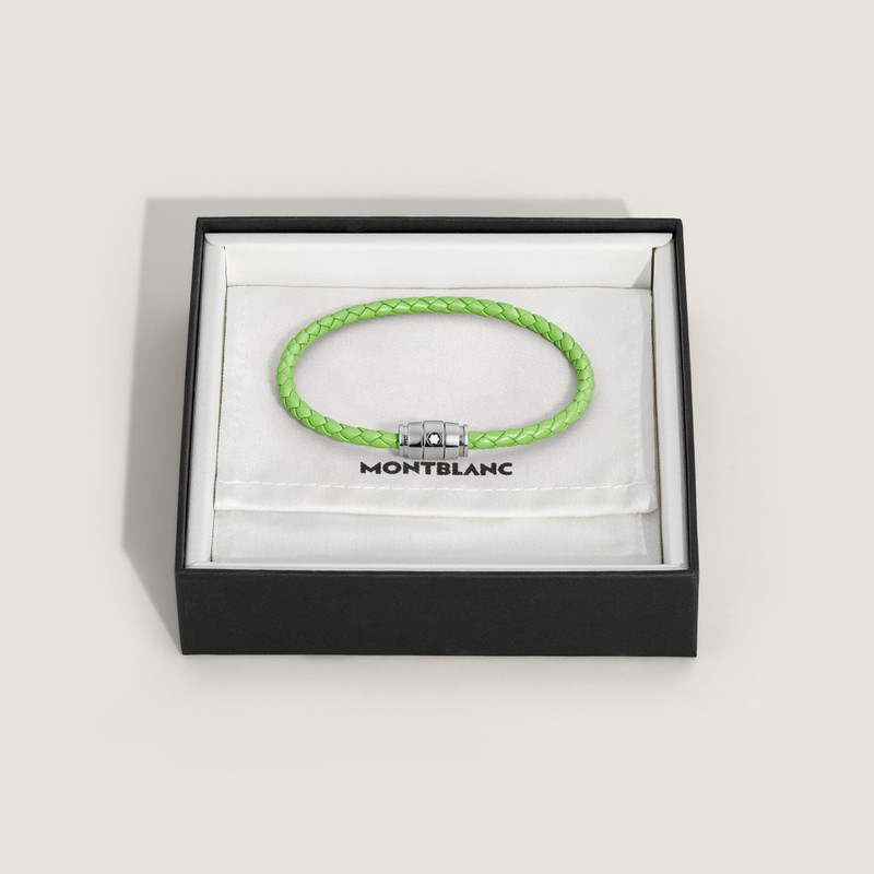 Bracelet Steel 3 Rings Meisterstück Collection in Lime Leather 5