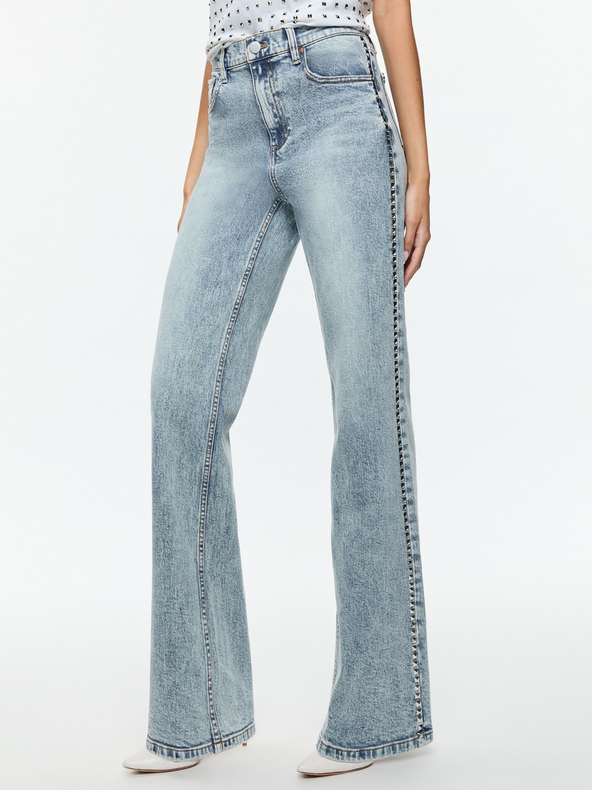 BODIE HIGH RISE BOOTCUT STUDDED JEAN - 2