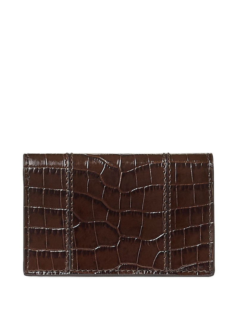 JIMMY CHOO Nello crocodile-effect leather wallet outlook