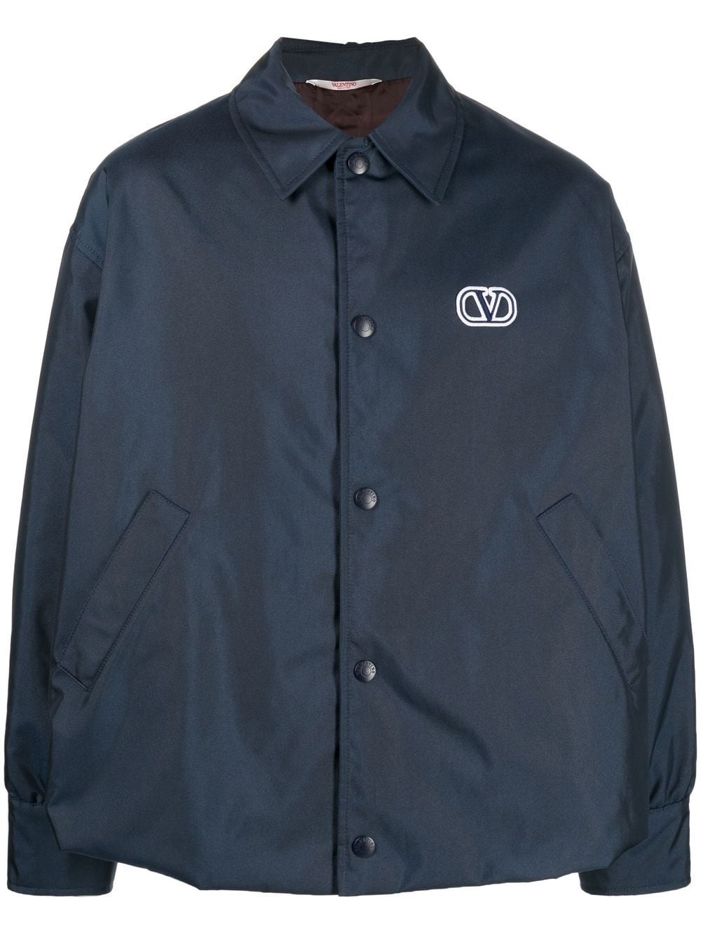 logo-patch shirt jacket - 1