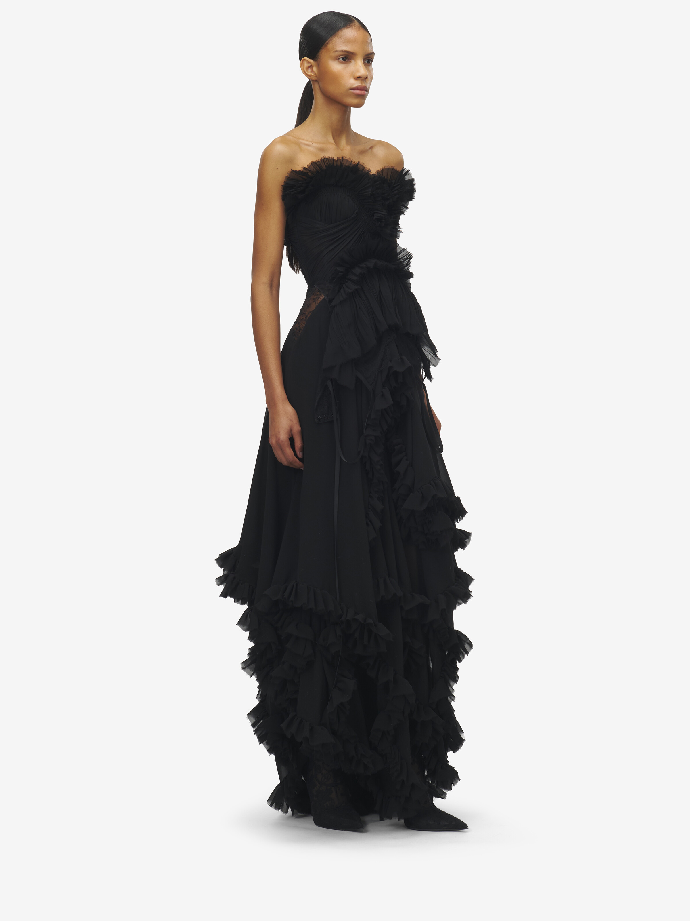 Ruffled Evening Dress - 3