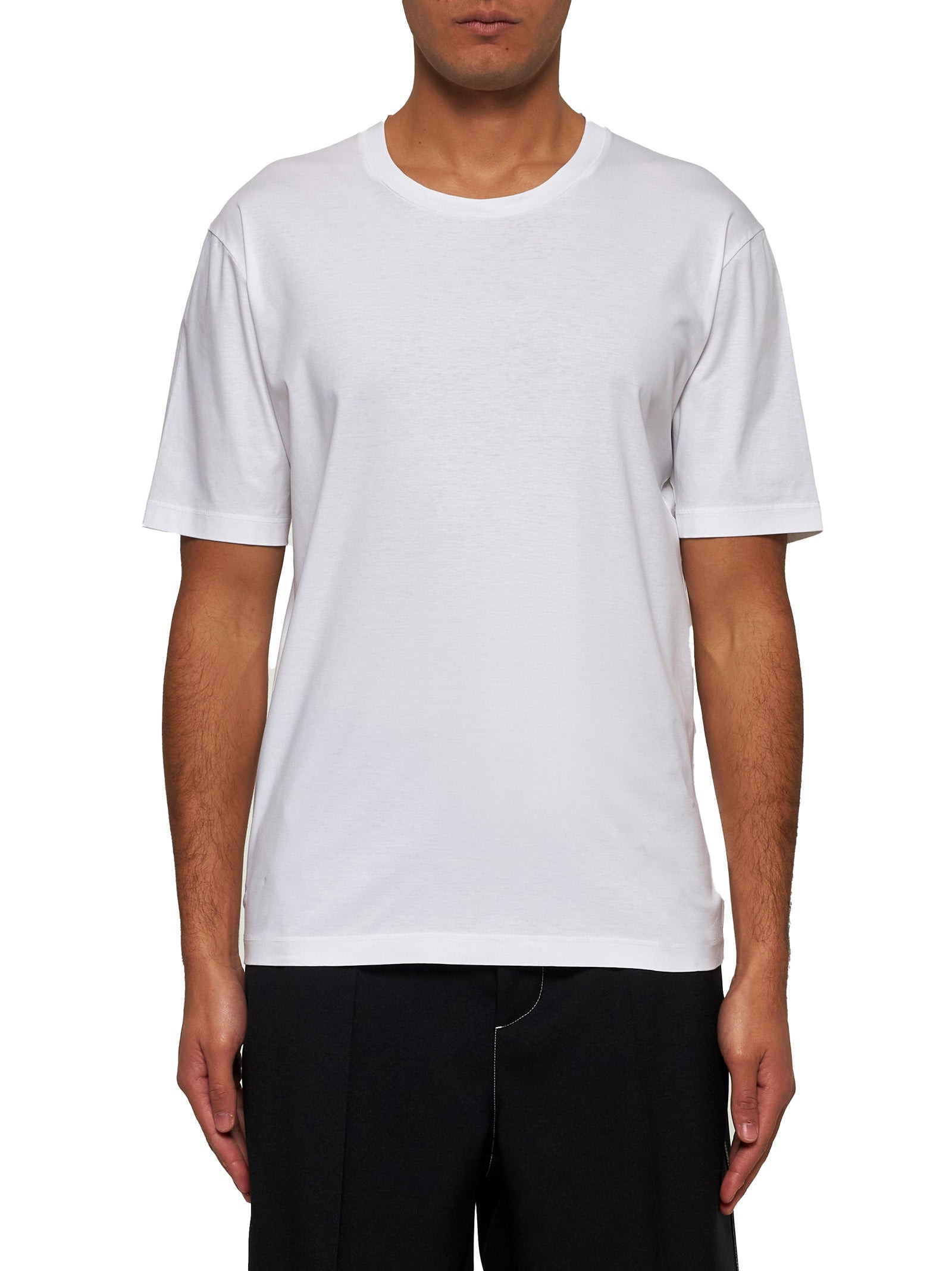White cotton jersey crewneck T-shirt - 2