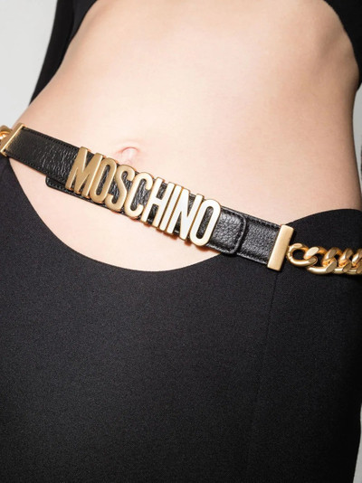 Moschino logo-plaque chain-link belt outlook