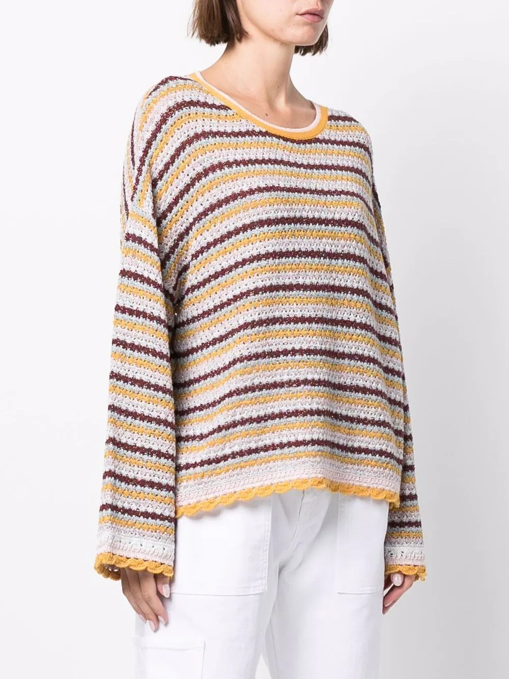 striped knitted jumper - 3