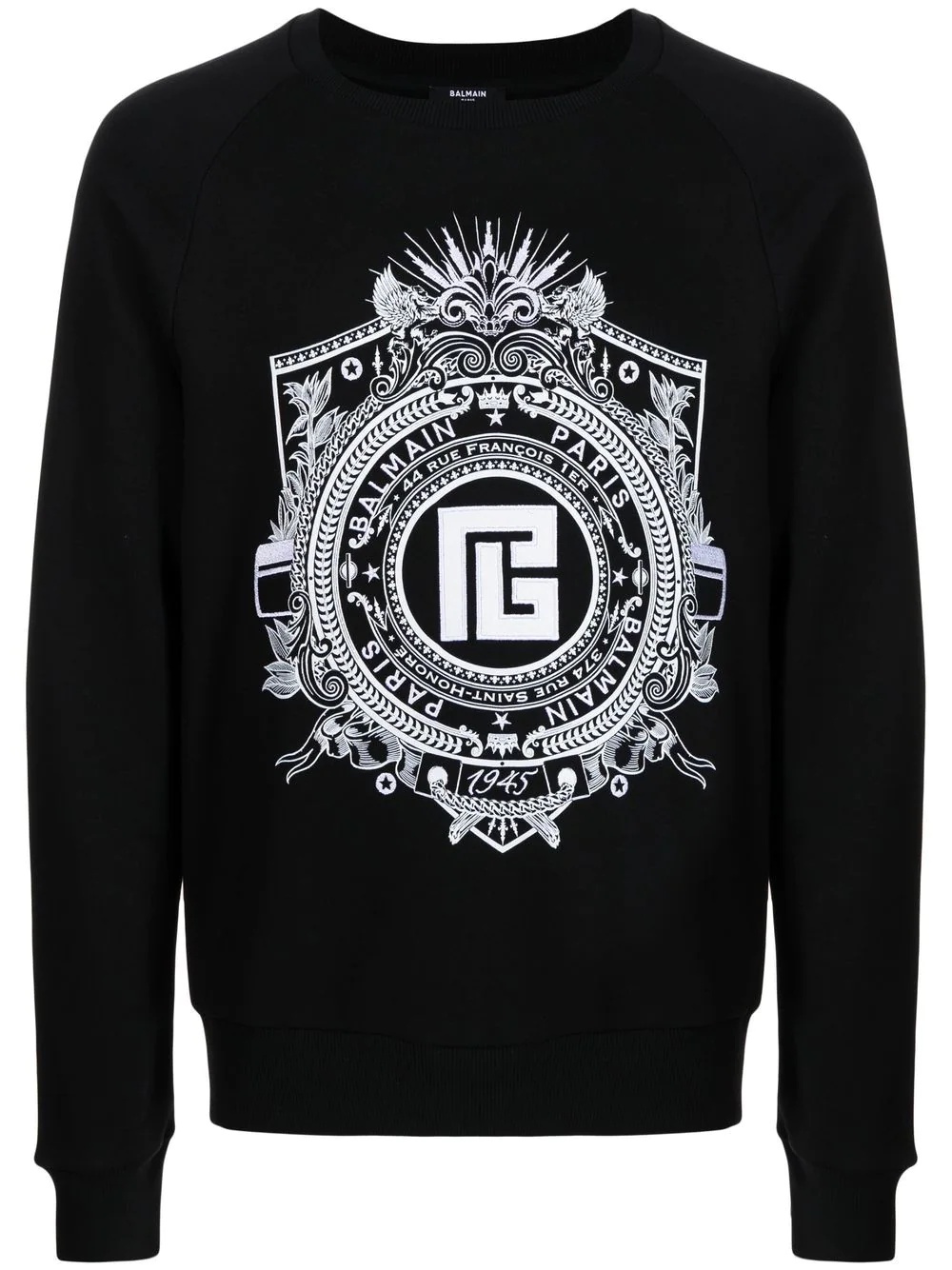 crest-print sweatshirt - 1