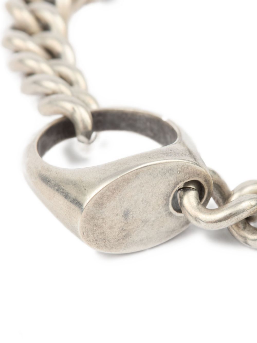 signet ring-charm chain bracelet - 3