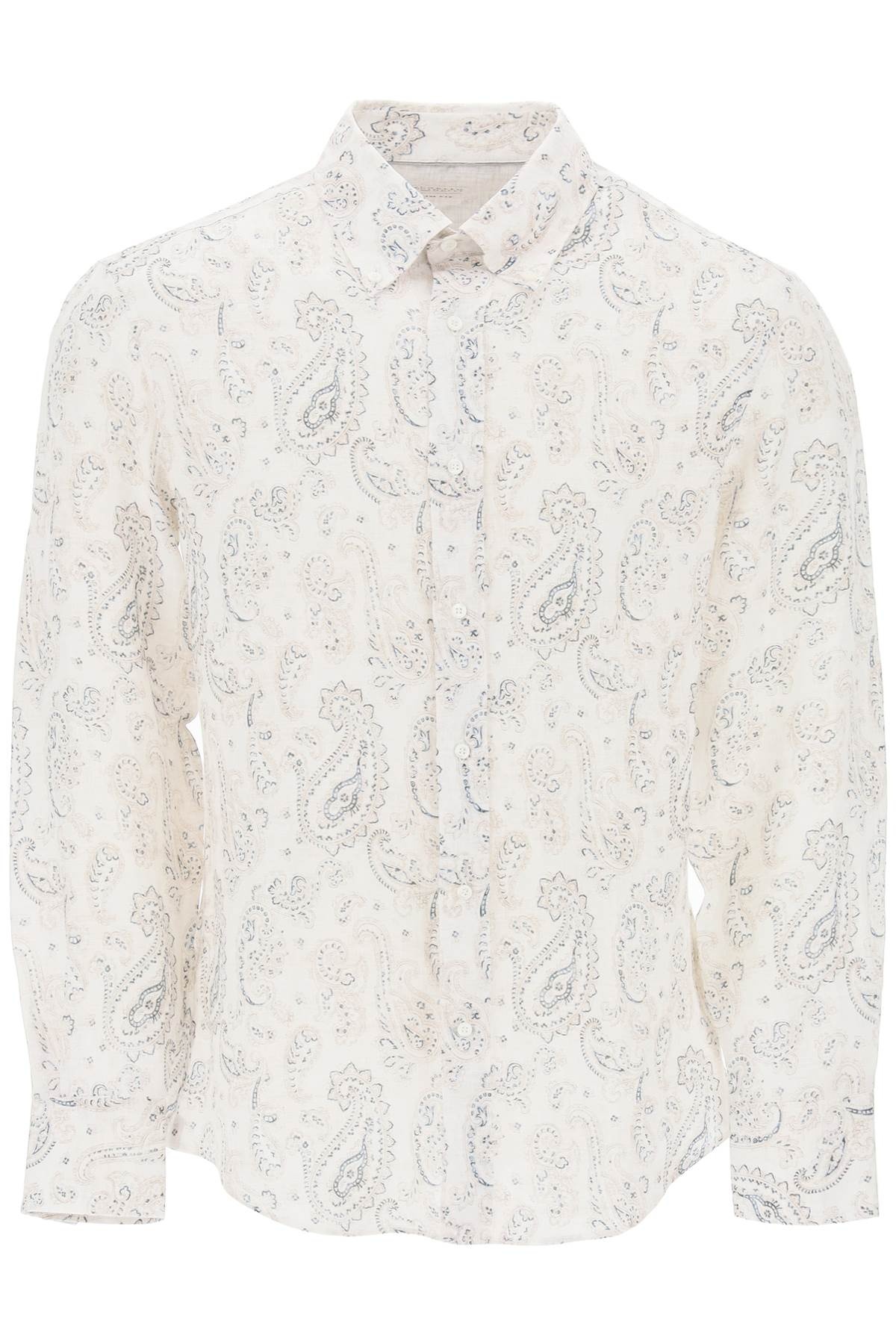 Linen Shirt With Paisley Pattern - 1