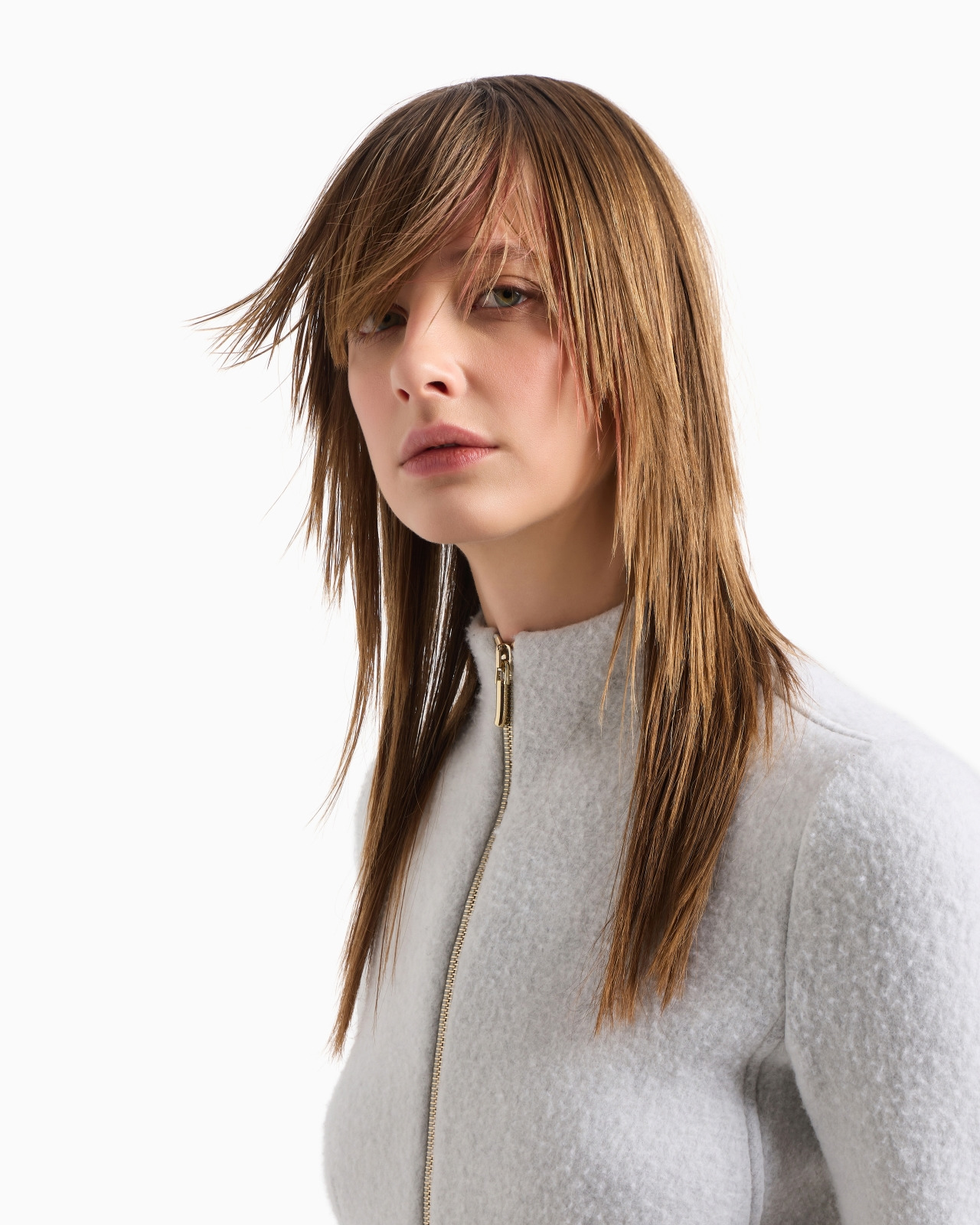 Cotton, wool and cashmere double cloth zipped jacket - 5