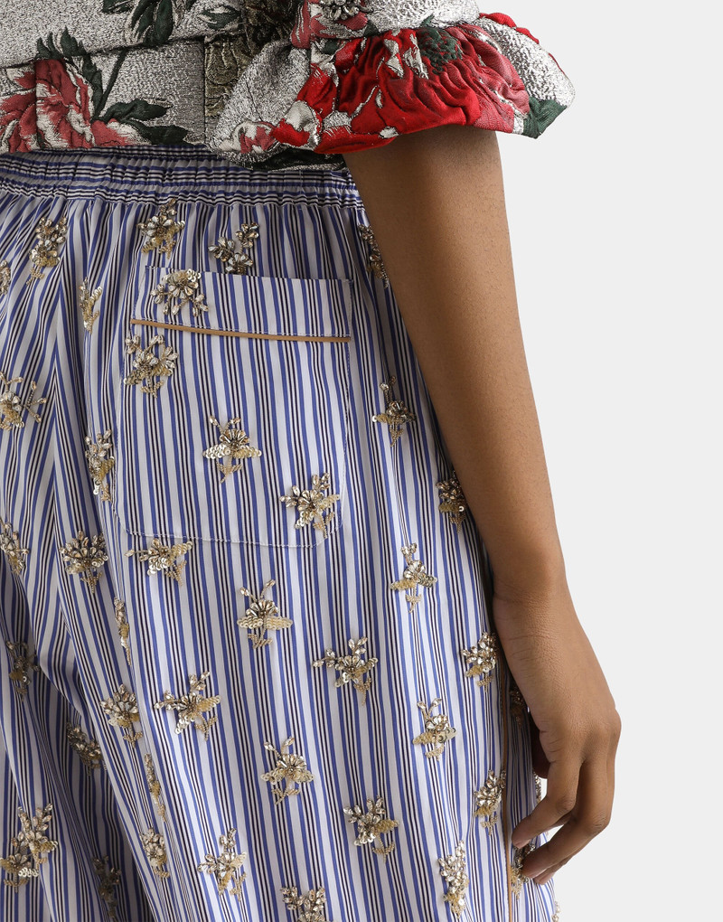 Poplin trousers with floral embroidery 5