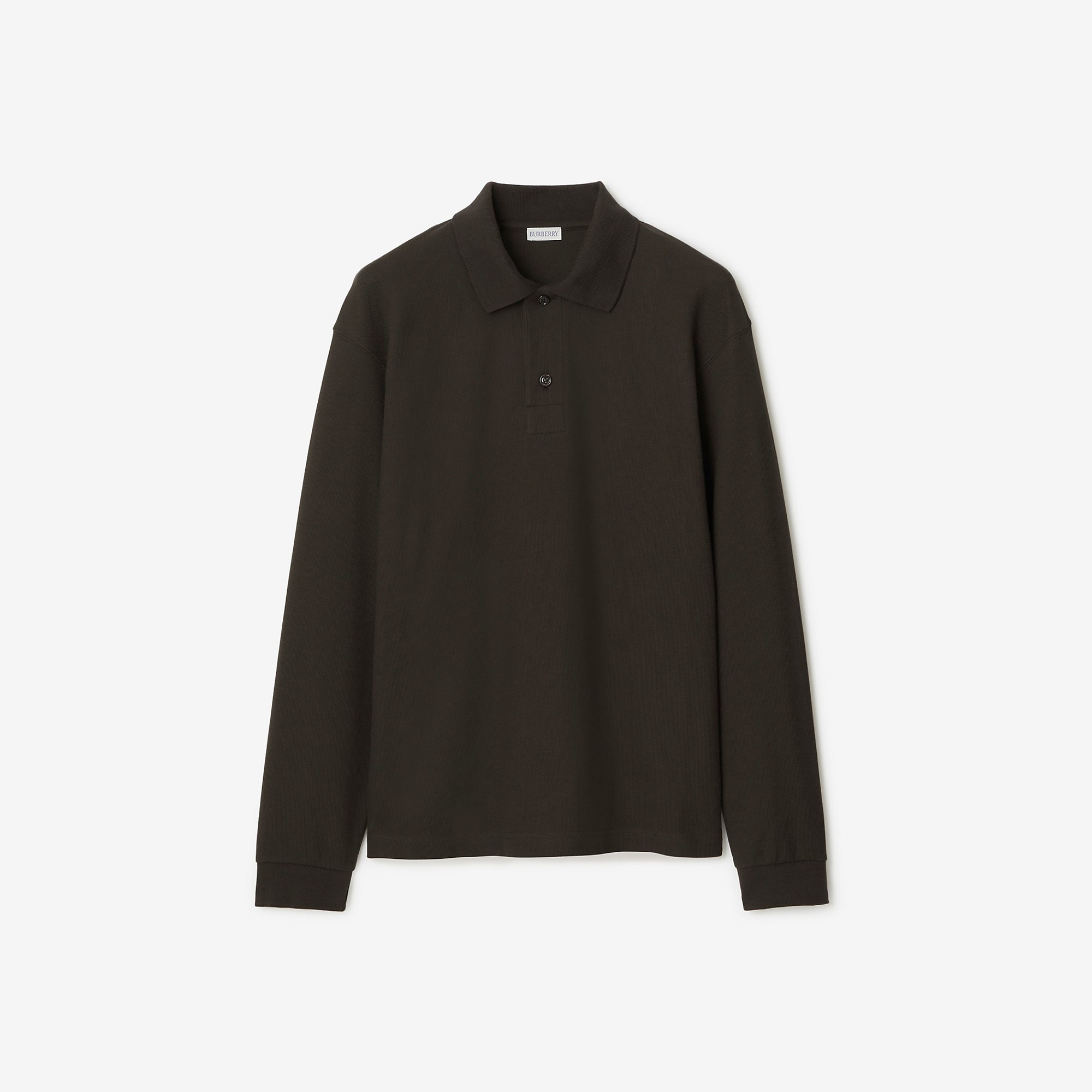 Long-sleeve Cotton Polo Shirt - 1