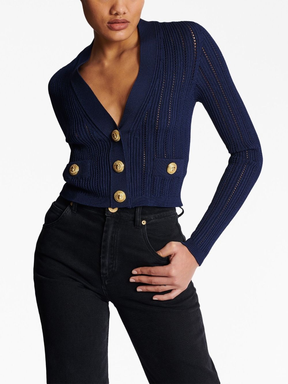 V-neck cropped cardigan - 5