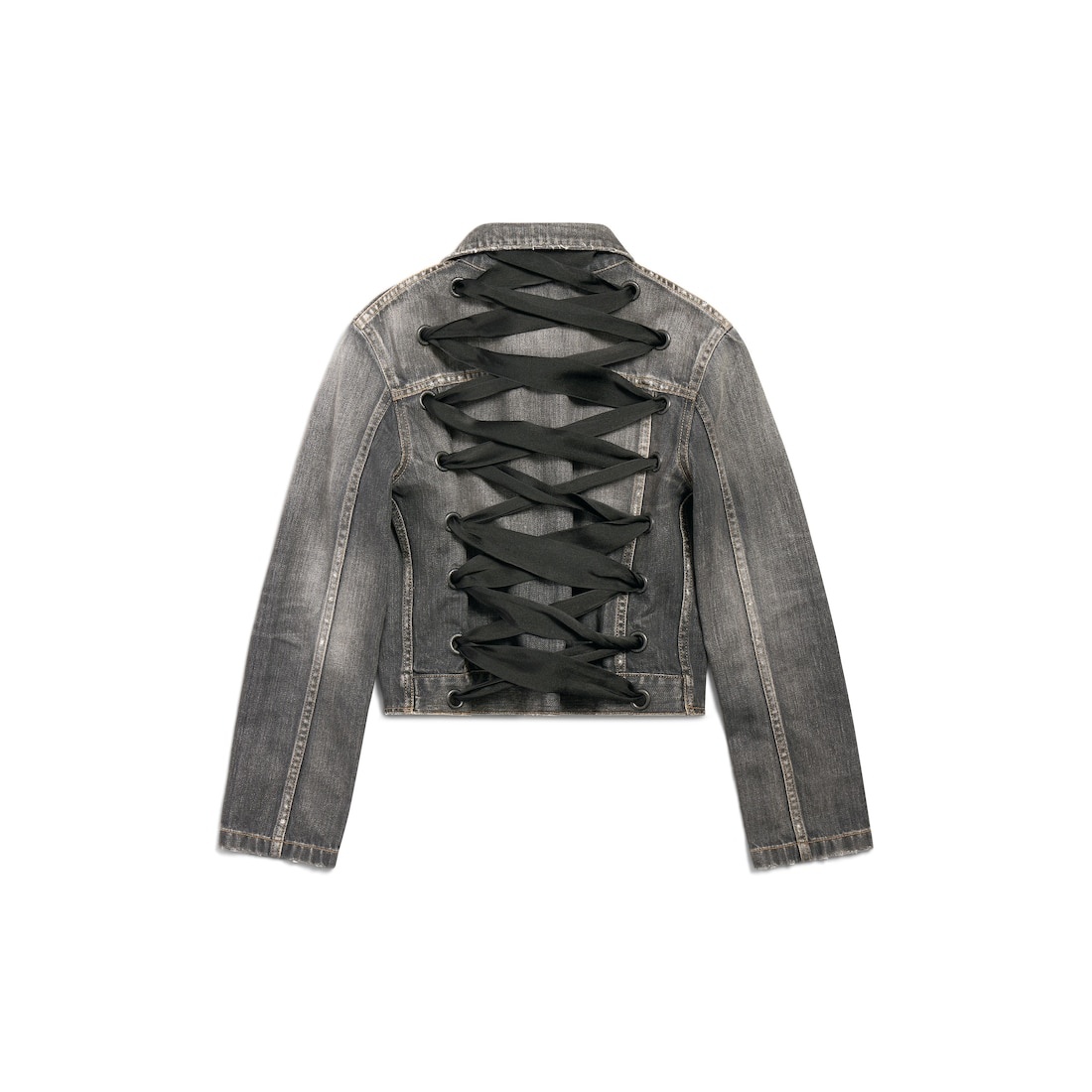 Women's Lace-up Jacket in Dark Grey - 2
