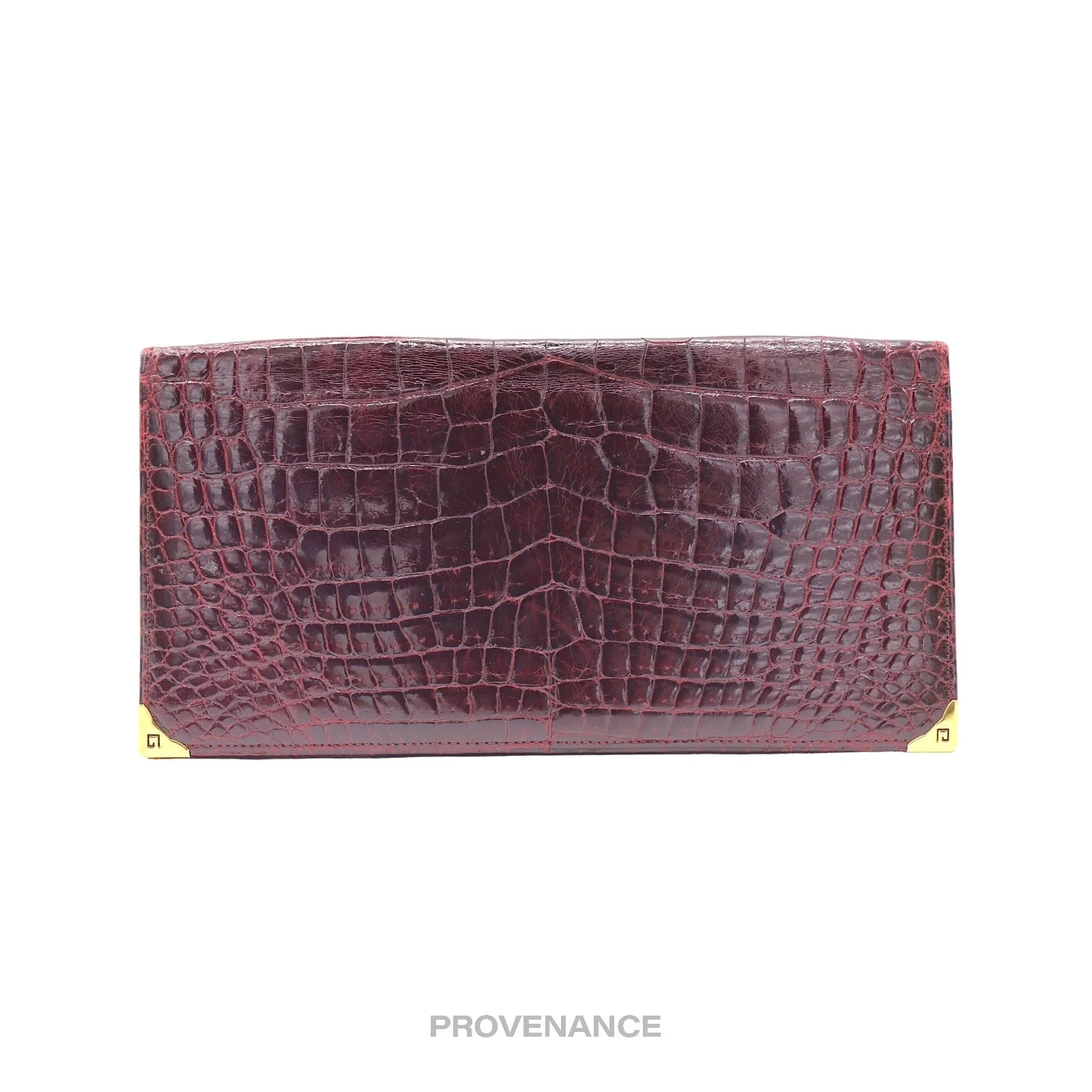 Givenchy Long Wallet - Burgundy Crocodile Leather - 1