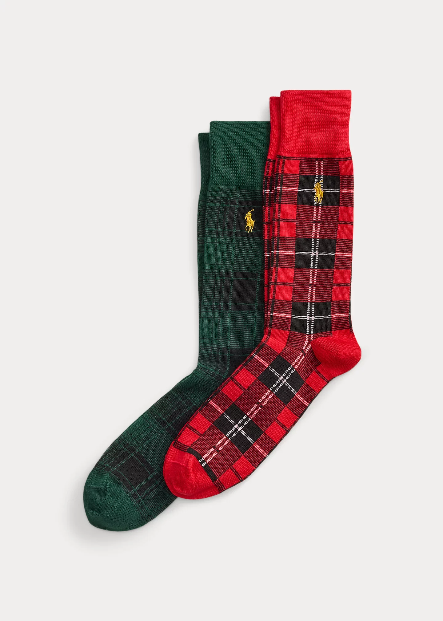 Plaid Cotton-Blend Trouser Sock 2-Pack - 1