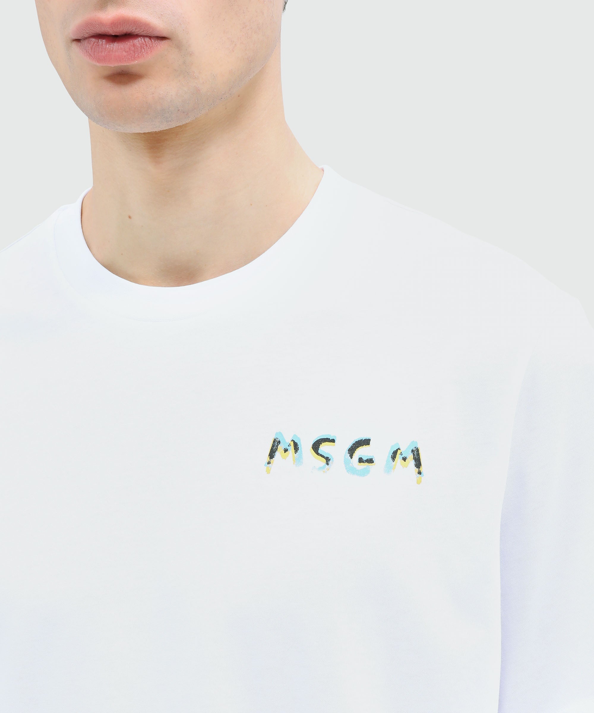White jersey T-Shirt with crayon logo - 5