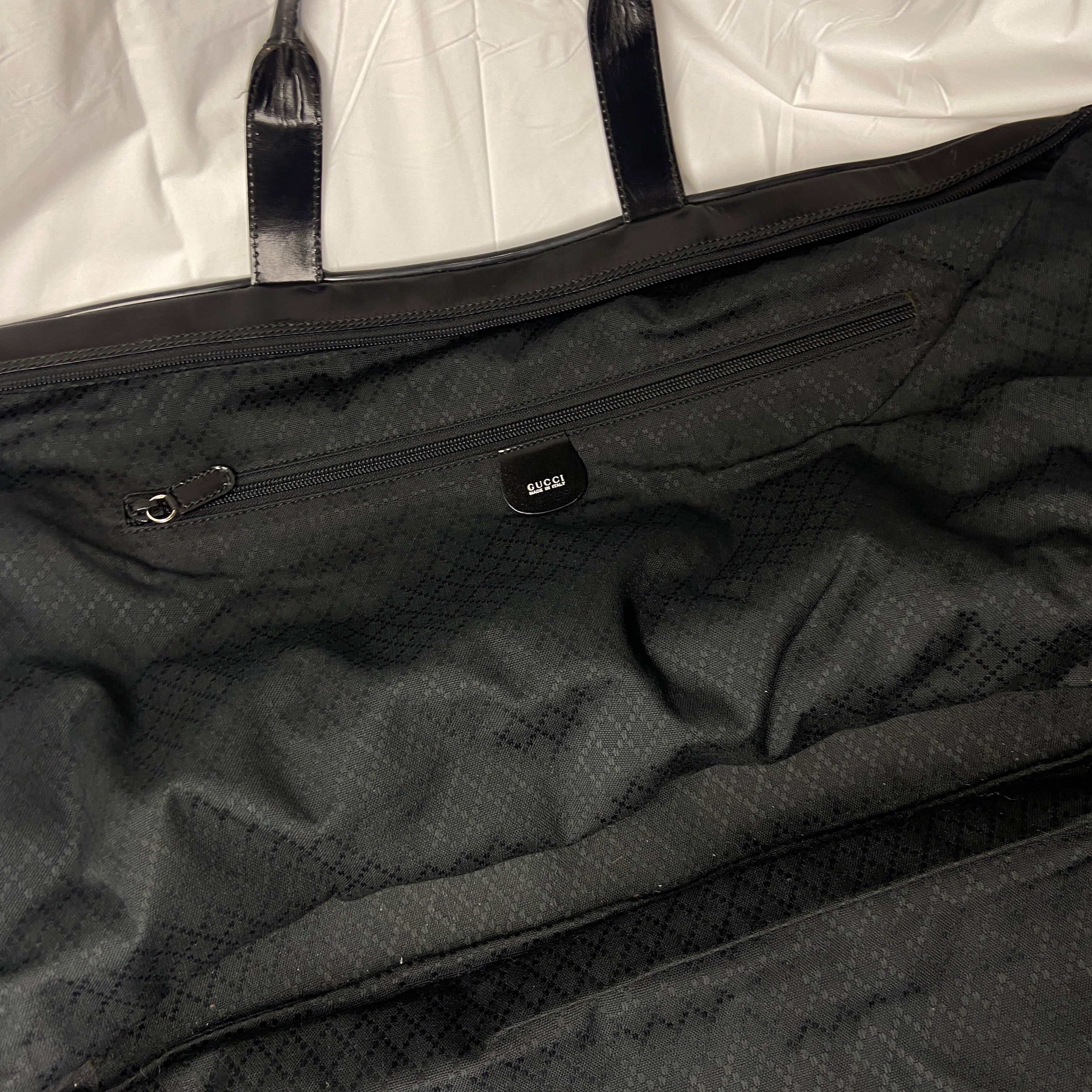 Gucci tom ford era large leather/cotton bag - 8