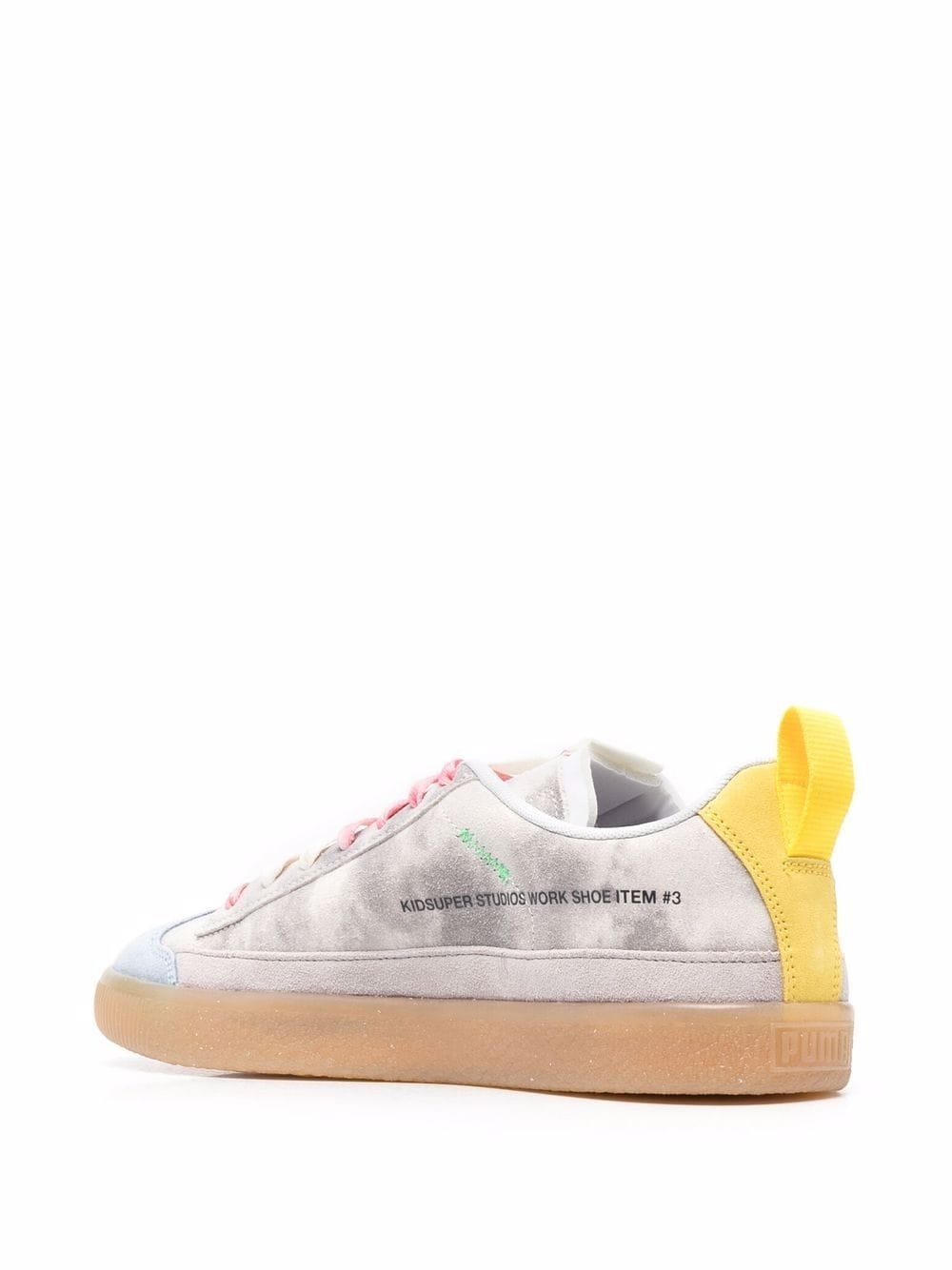 tie-dye panelled suede sneakers - 3