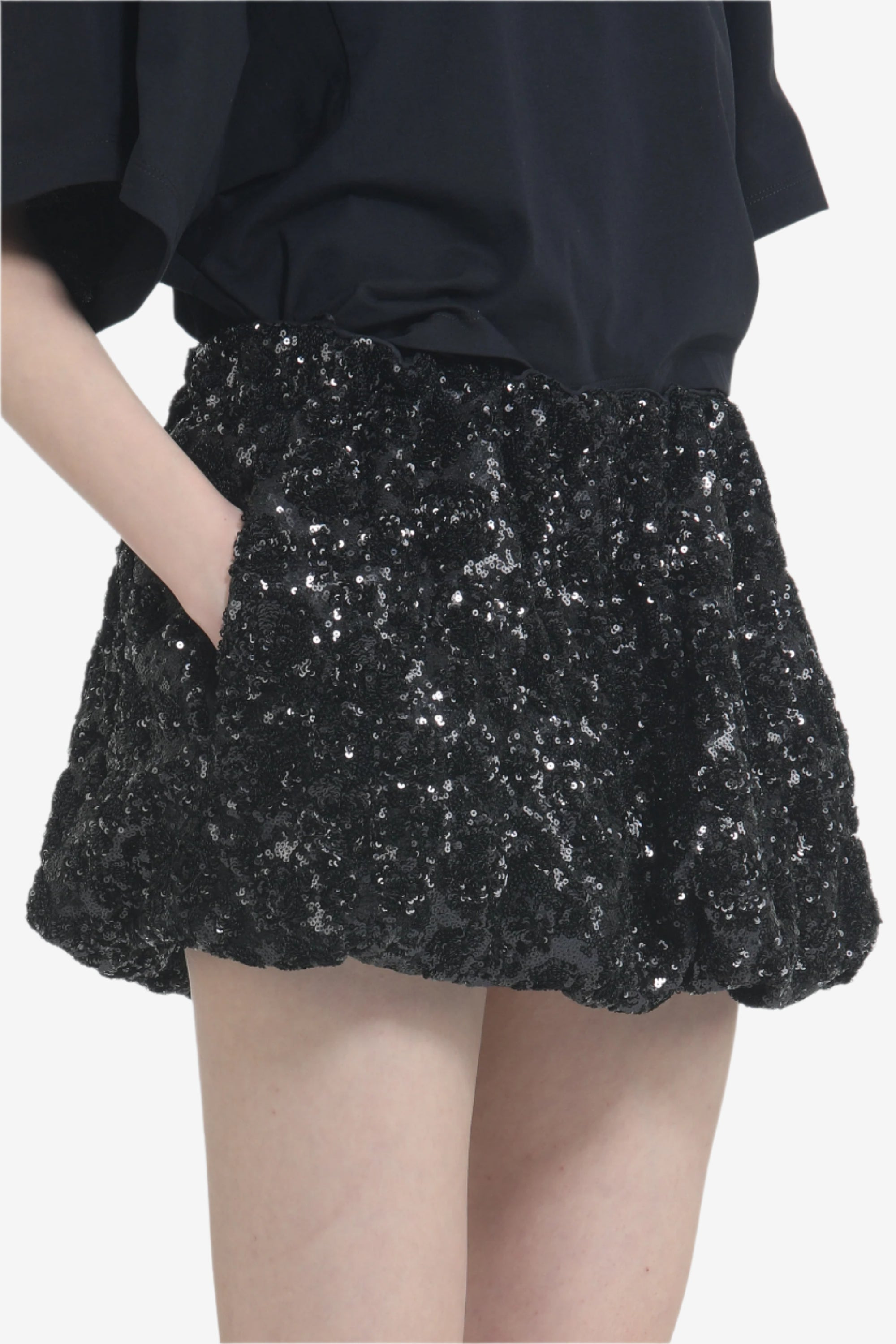 MINI SKIRT WITH SEQUIN FABRIC - 5