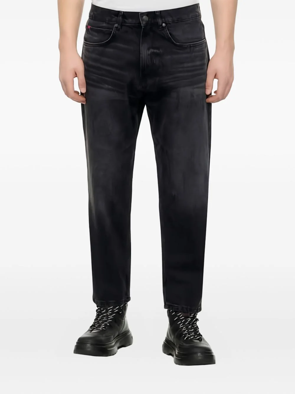 button-fastening jeans - 1