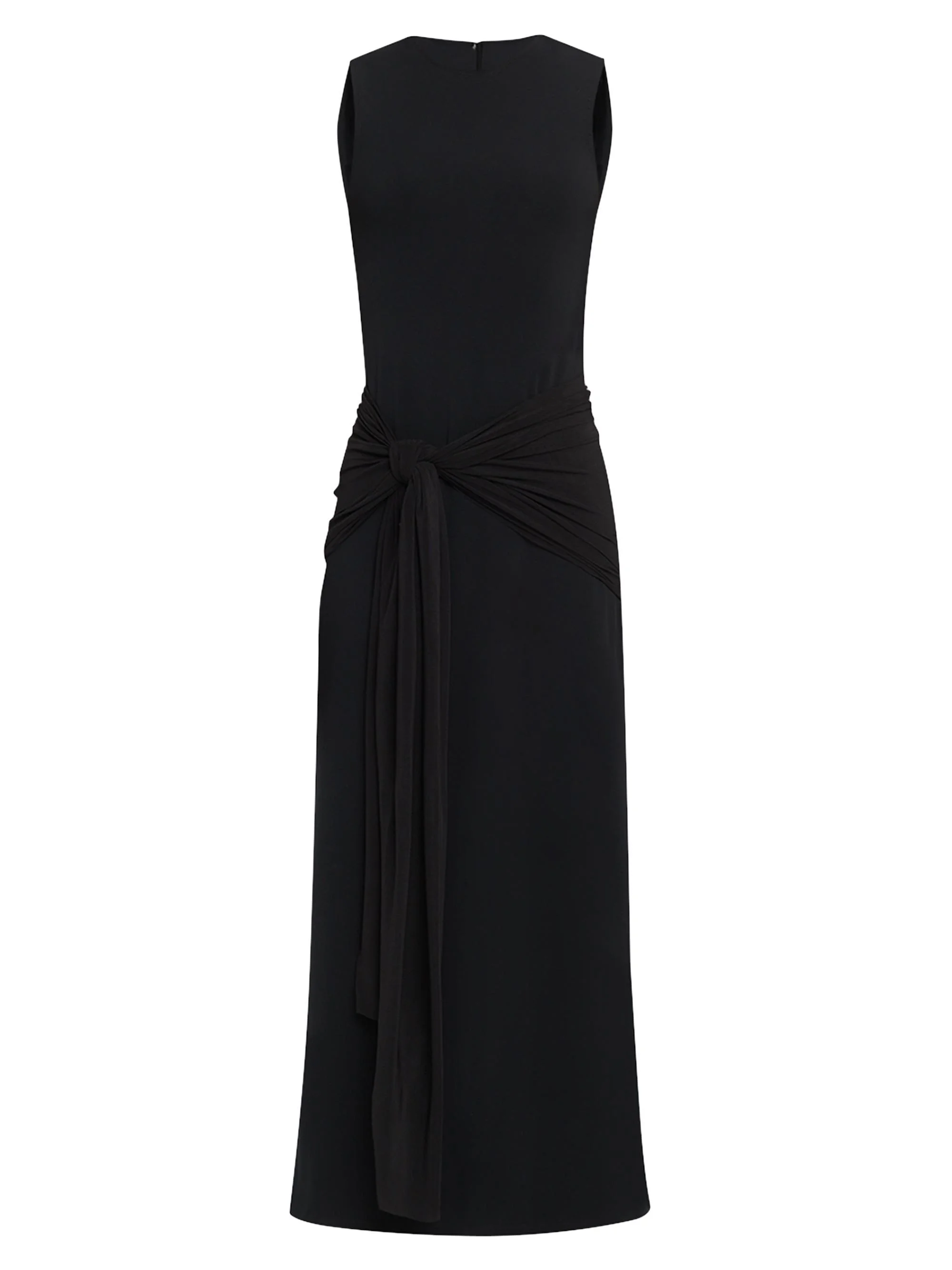 Women's Rory Jersey Tie-Front Midi-Dress - Black - 1