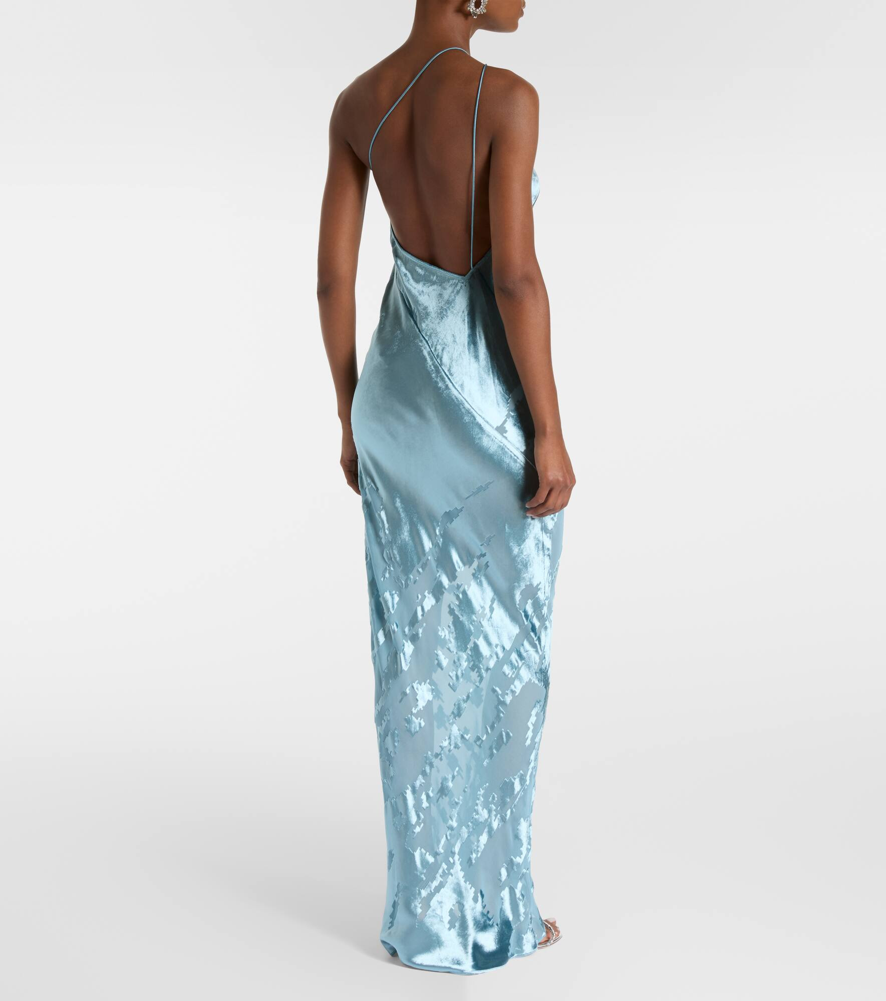 Asymmetric velvet gown - 3