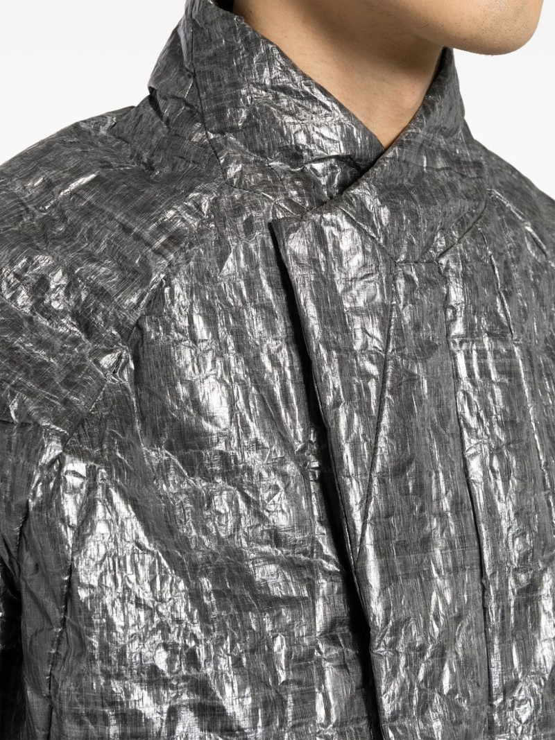 metallic crinkled biker jacket 5