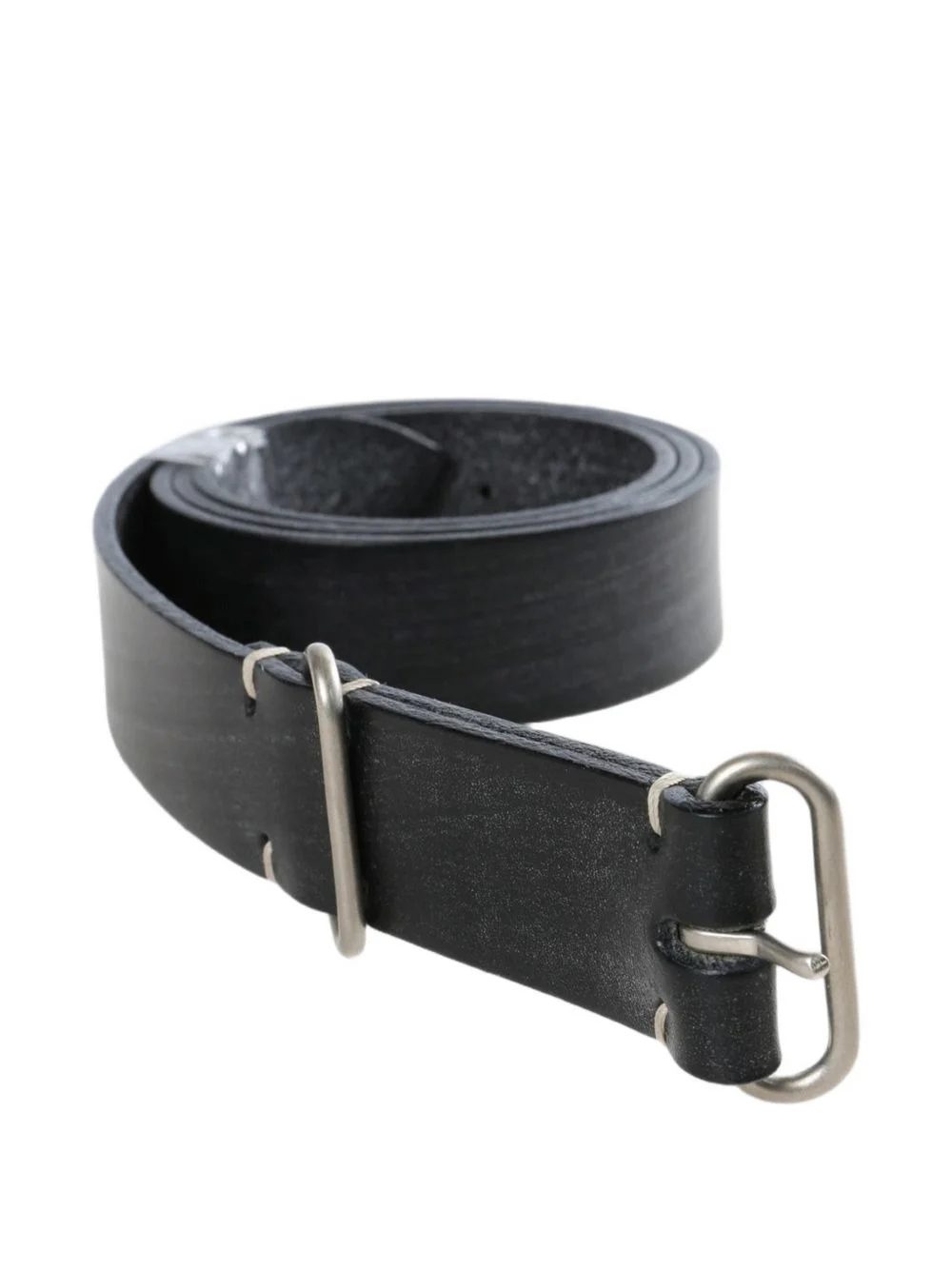 Minimal buckle-fastening leather belt - 1