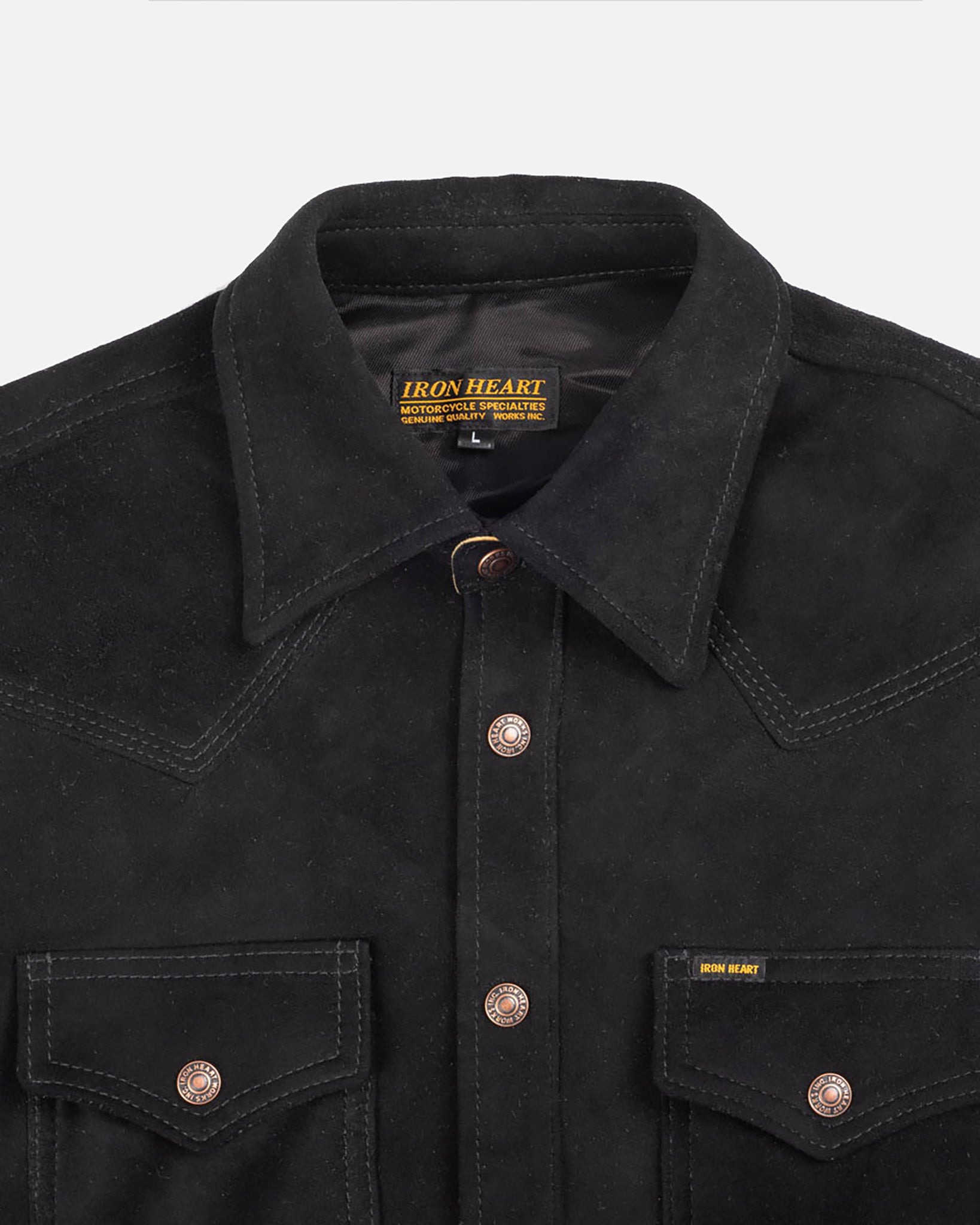 IHSB-BIGBUCK-BLK Deerskin Western Shirt 'The Big Buck' - Black - 6