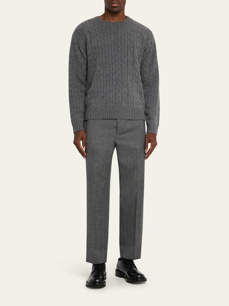 FRAME Men's Cable Knit Cashmere and Wool Crewneck Sweater outlook