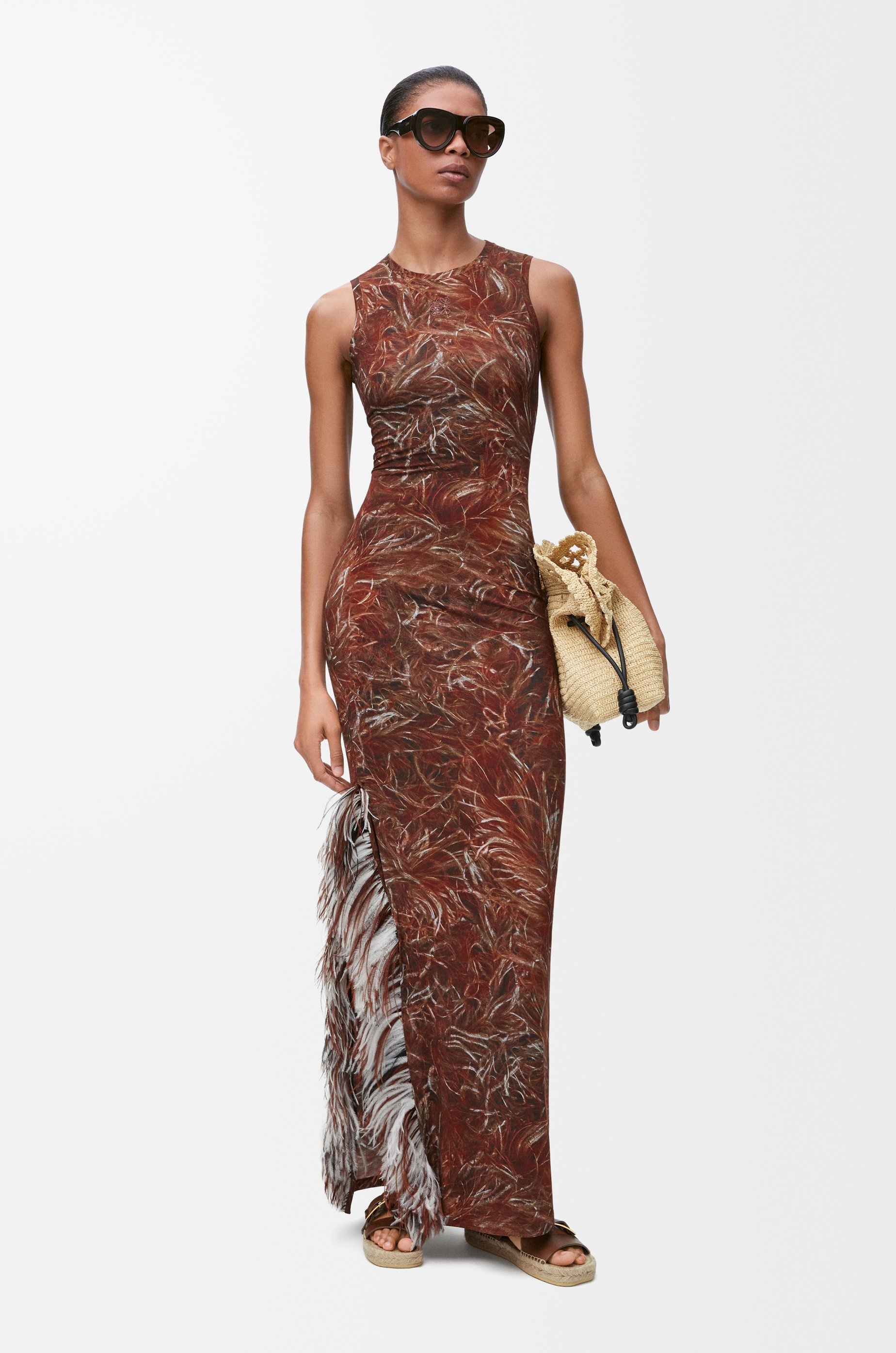 Feather tank dress in modal - 2